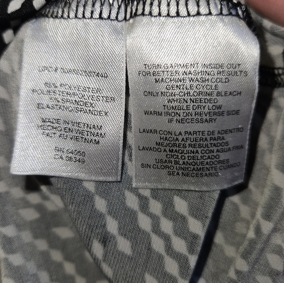 Nine West Womans 3/4 Sleeve Black/White Blouse Size L - Picture 9 of 12